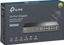 TP-Link TL-SG1016PE 16 Port Gigabit Easy Smart Switch with 8-Port PoE+ (150W)
