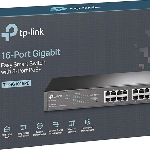 TP-Link TL-SG1016PE 16 Port Gigabit Easy Smart Switch with 8-Port PoE+