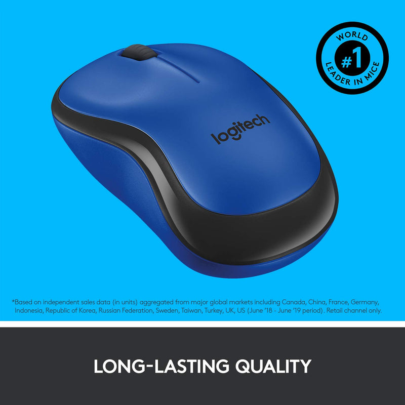 Logitech M221 Silent Wireless Silent Mouse-Blue Blue 910-004887 Original licensed product 