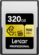 Lexar GOLD Series 320GB Professional CFexpress™ Type A Card (up to 900MB/s read, 800MB/s write) LCAGOLD320G-RNENG