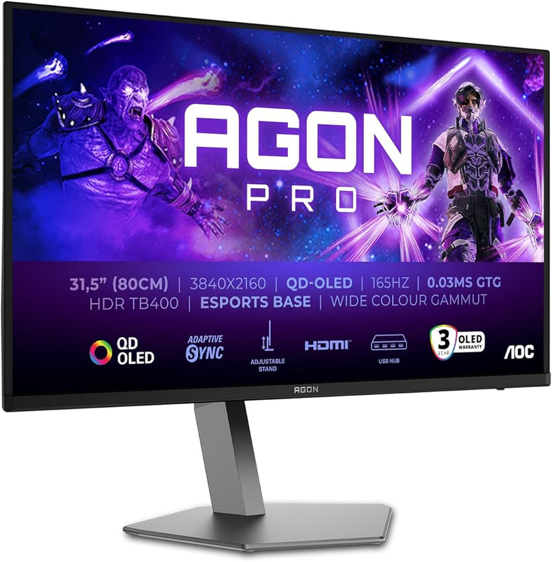 AOC 31.5" AGON AG326UD 165Hz 4K UHD QD-OLED (16:9) 電競顯示器