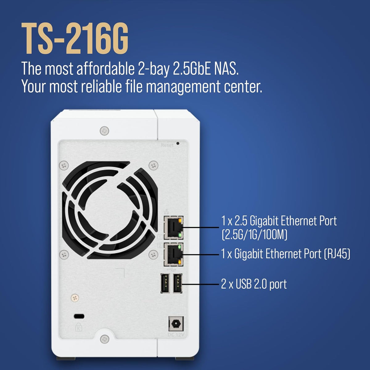 QNAP TS-216G 2-bay NAS 4GB RAM(未使用品) QNAP TS-216G 2-Bay NAS Enclosure (4GB RAM)