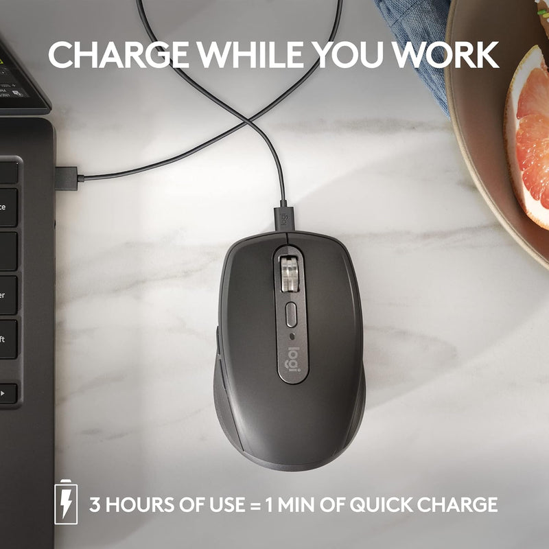 Logitech MX Anywhere 3S Wireless Mouse Compact and efficient wireless mouse - Graphite Graphite Gray 910-006935 Original licensed product