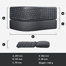 Logitech Ergo K860 人體工學無線鍵盤連手托 - Graphite 石墨灰色 920-010111 原裝行貨