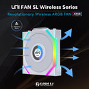LIAN LI UNI FAN SL Wireless LCD 120mm (3 in 1) Case Fan - WHITE (12SLLCD1W3W)