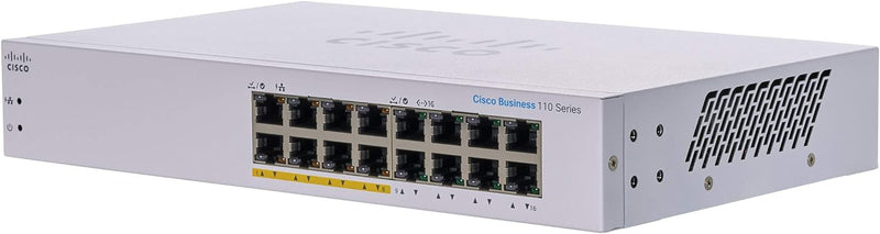 Cisco CBS110 16-Port Gigabit (8-Port with PoE, total 64W) PoE Switch (CBS110-16PP-UK / NE-11016PP)