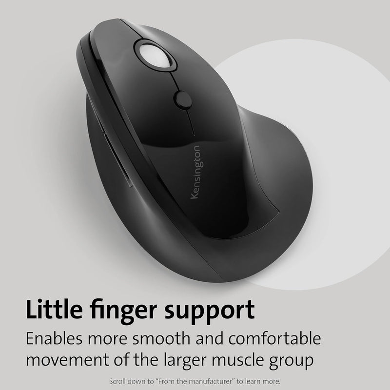 Kensington Pro Fit Ergo Upright Wireless Mouse - Black ME-KVERTBK (K75501WW) 
