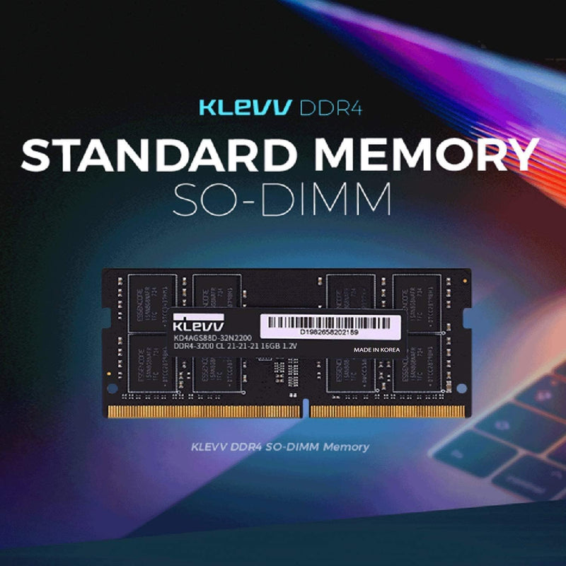 KLEVV DDR4 SODIMM 16GB DDR4 3200MHz CL22 1.2V SODIMM Notebook Memory SK Hynix Chip SO16-KD4AGSA80-32N220A