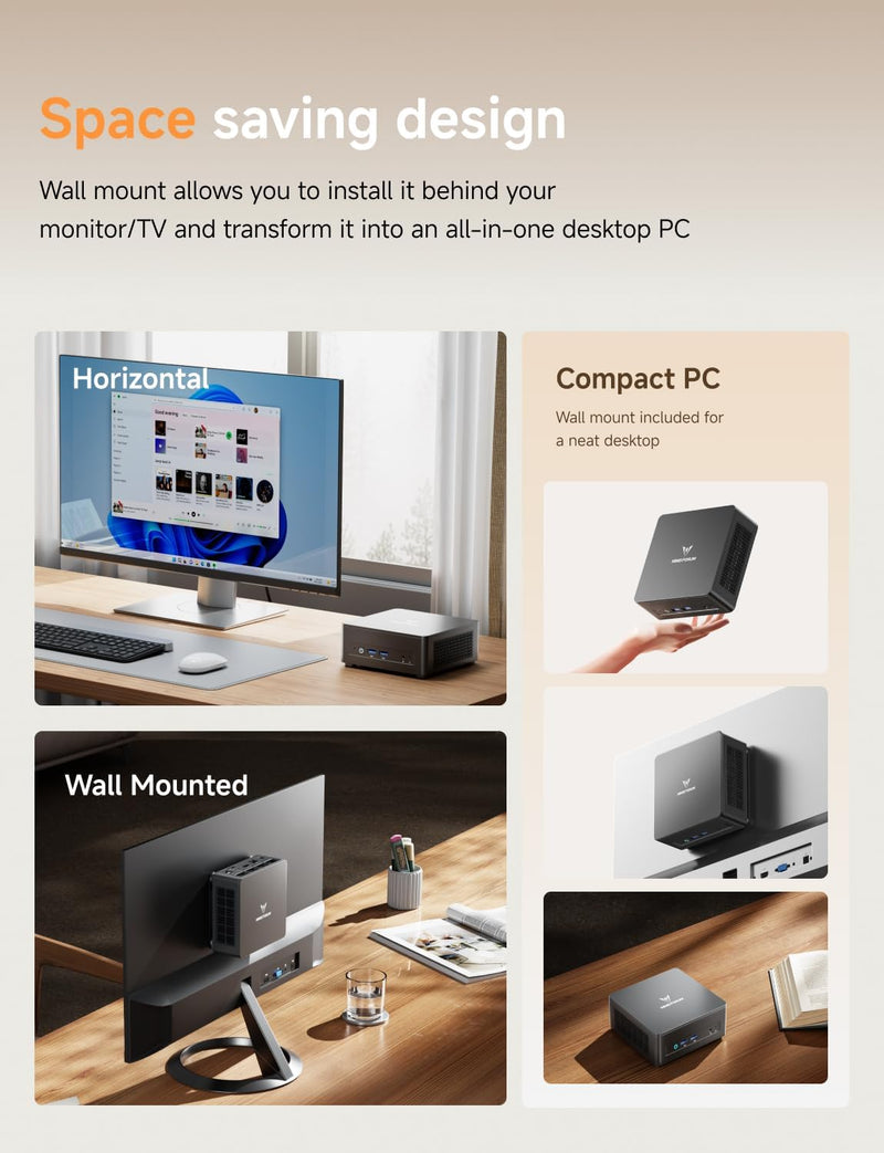 Minisforum CS-MUM760S UM760 Slim Mini PC (AMD Ryzen R5-7640HS / 16GB DDR5 Ram / 1TB SSD / Windows 11) 