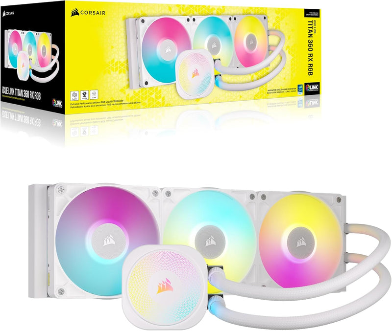 CORSAIR iCUE LINK TITAN 360 RX RGB WHITE 白色 360mm Liquid CPU Cooler CW-9061021-WW