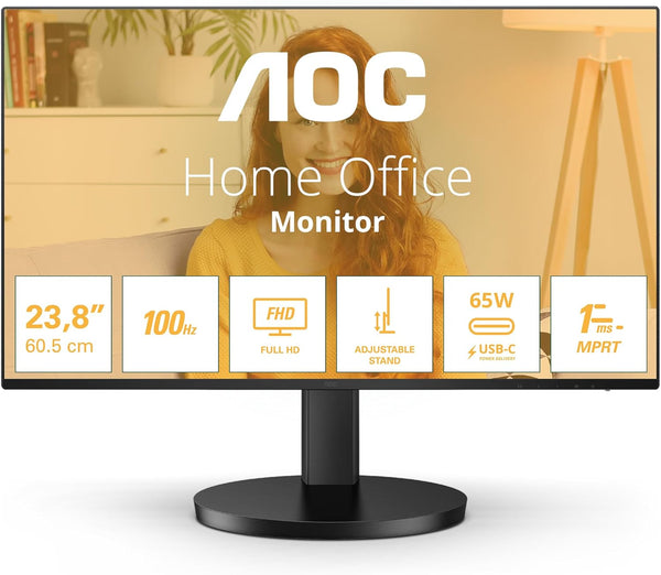 [Latest Product] AOC 23.8" 24B3CA2 100Hz FHD IPS (16:9) Monitor 