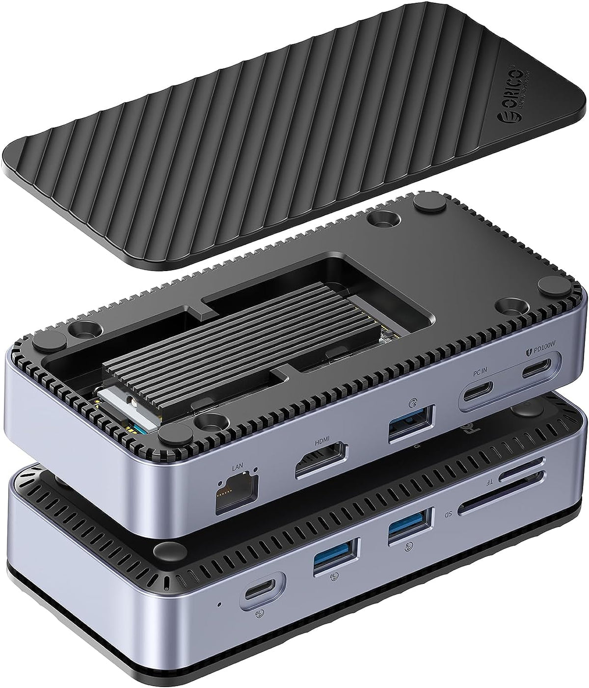ORICO 10-in-1 USB-C Docking Station, 10Gbps USB 3.2 Gen2 M.2 NVMe/SATA
