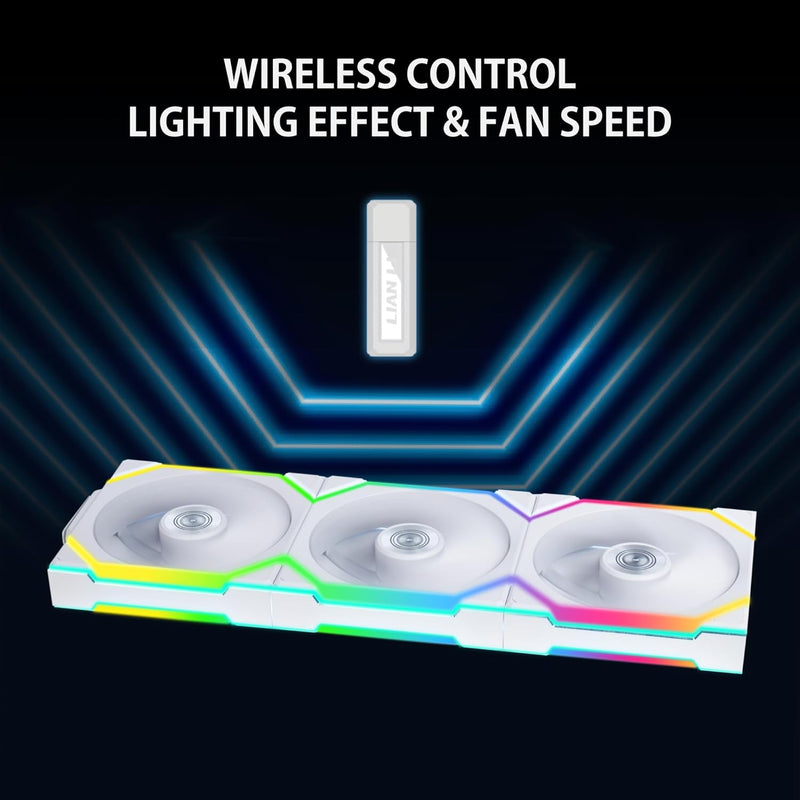 LIAN LI UNI FAN SL Wireless Reverse Blade 反葉 120mm (3 in 1) Case Fan - WHITE (12RSL1W3W)