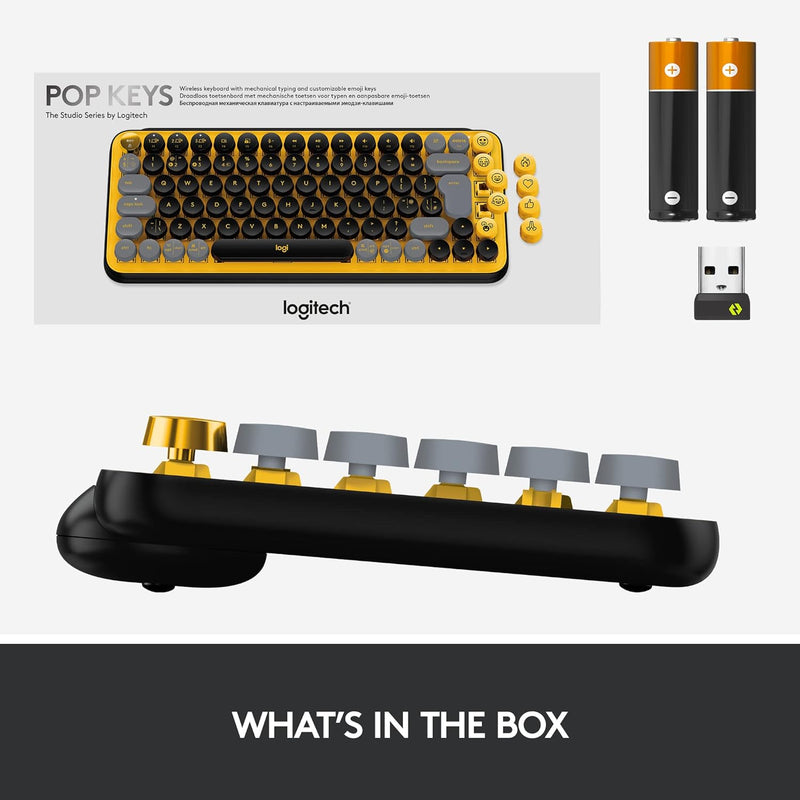 Logitech POP KEYS 無線藍牙機械鍵盤 - Blast Yellow 陽光黃 920-010577 原裝行貨