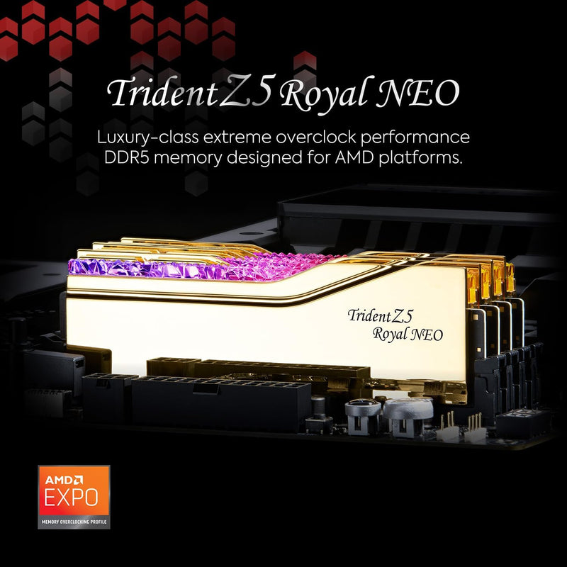 G.SKILL DDR5-8000 16GB×2 EXPO G.SKILL Trident Z5 Neo RGB Series (AMD Expo) DDR5 RAM 32GB
