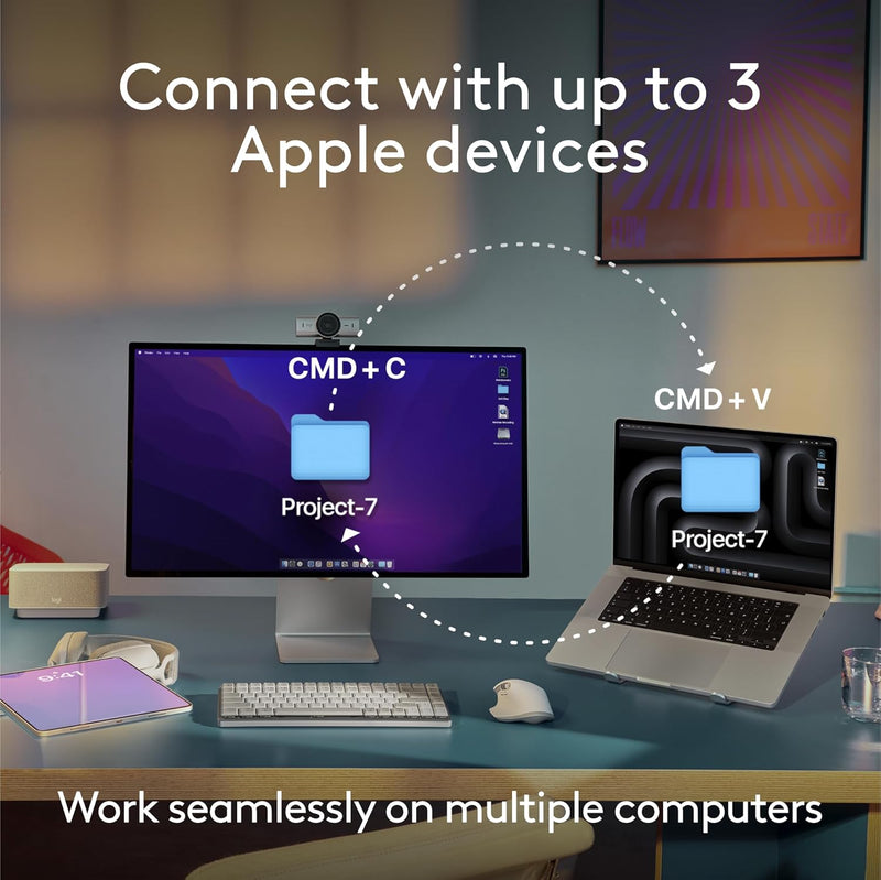 Logitech MX KEYS for Mac Wireless Keyboard 高階無線背光鍵盤 (English Verison) - Graphite 石墨灰色 920-009560 原裝行貨