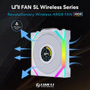 LIAN LI UNI FAN SL Wireless LCD Reverse Blade 反葉 120mm (3 in 1) Case Fan - WHITE (12RSLLCD1W3W)