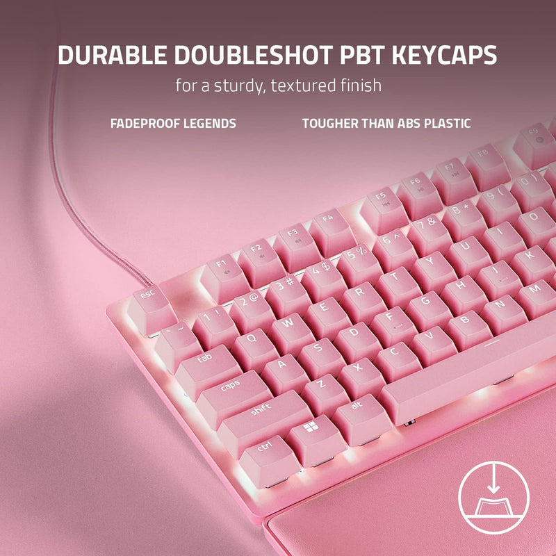 Razer Huntsman V2 Tenkeyless - Quartz 粉紅色 (線性紅軸) 無數字鍵光學遊戲鍵盤 RZ03-03942000-R3M1