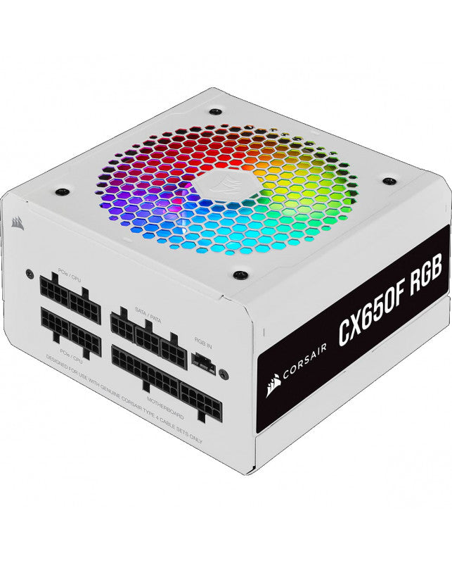 CORSAIR 650W CX650F-RGB-WH White Bronze Fully Modular RGB Power Supply (CP-9020226-UK)