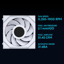 LIAN LI UNI FAN SL Wireless LCD Reverse Blade 反葉 120mm (3 in 1) Case Fan - WHITE (12RSLLCD1W3W)