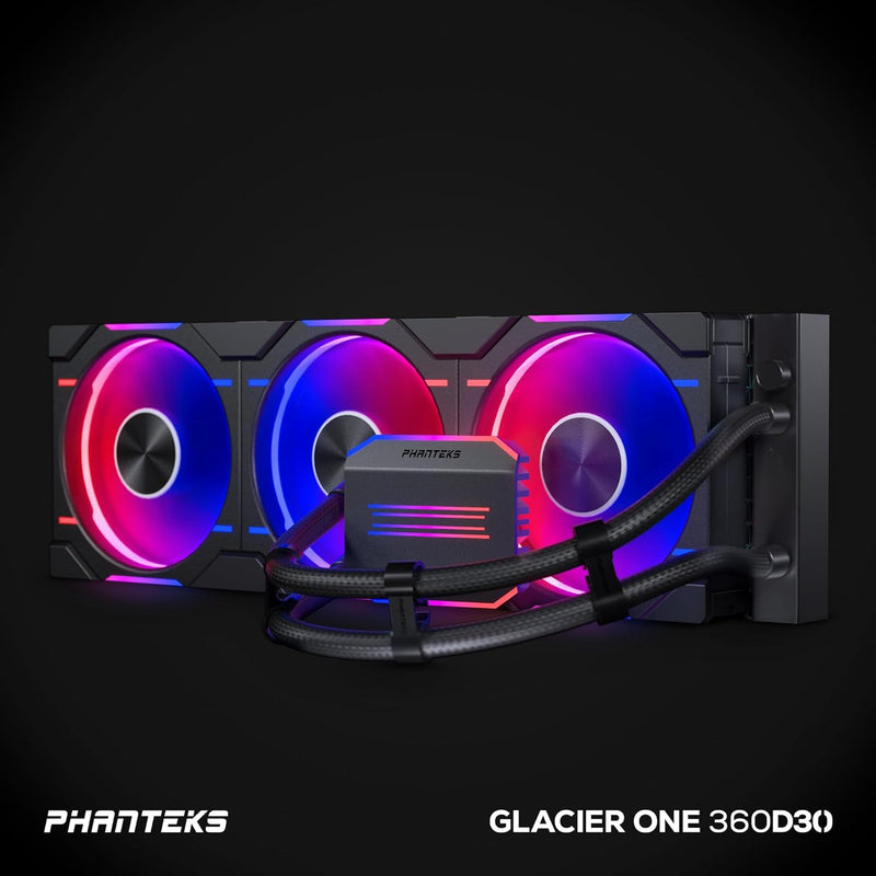 Phanteks Glacier One 360 D30 D-RGB AIO Liquid CPU Cooler Black (PH-GO360D30_DBK01)