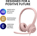 Logitech H390 Wired USB 配備隔噪麥克風以及線控耳機麥克風 - Rose Pink 玫瑰粉色 981-001282 原裝行貨