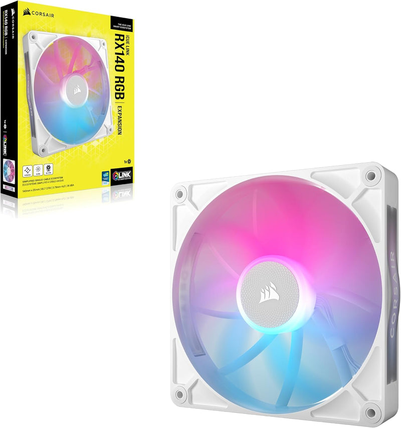 Corsair iCUE LINK RX140 RGB 140mm PWM Single Fan Expansion - White CO-9051023-WW 