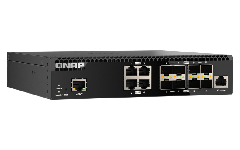 QNAP QSW-M3212R-8S4T 12-Port 10GbE Managed Switch