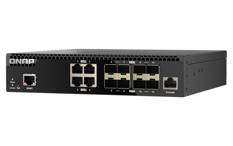 QNAP QSW-M3212R-8S4T 12-Port 10GbE Managed Switch