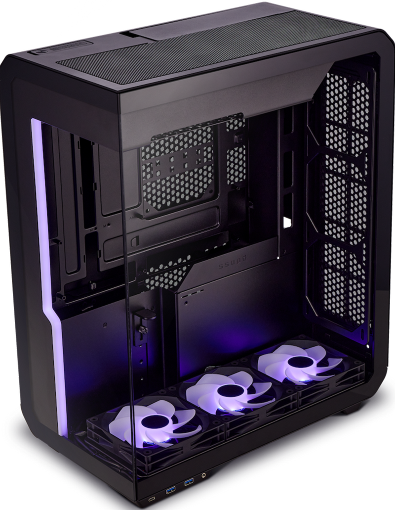 SSUPD XHUTTLE Black 黑色 ATX Case (底部預裝 3xARGB Case Fan)
