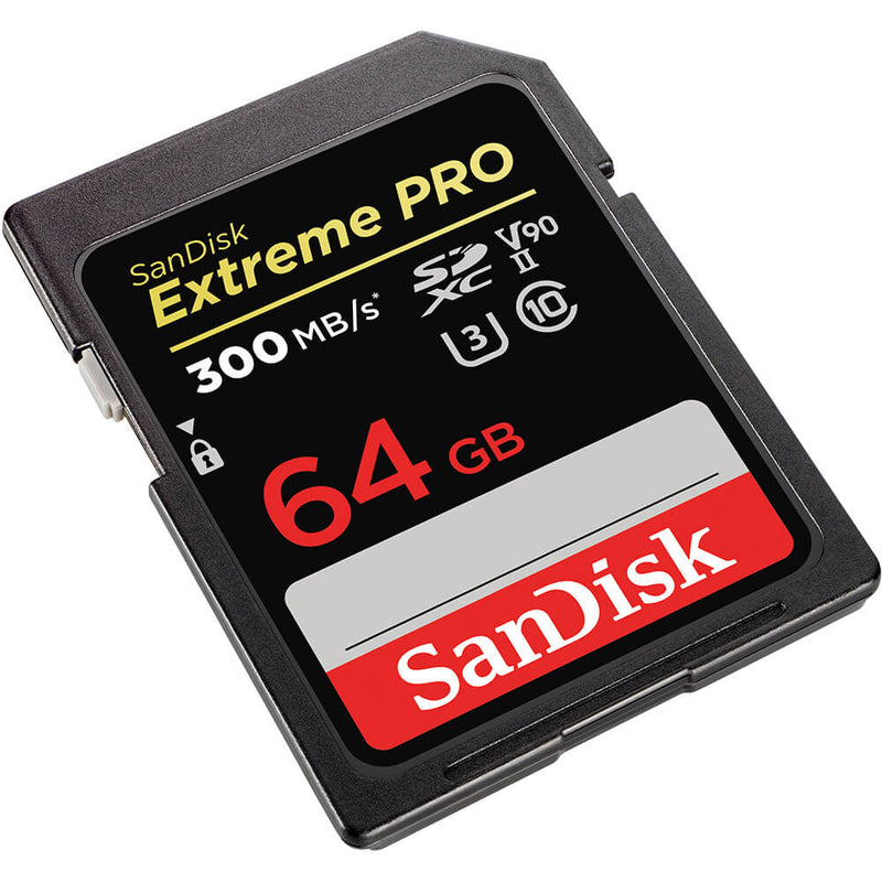 SanDisk 64GB Extreme Pro SDXC (V90, UHS-II/U3, CL10, 300R/260W MB/s) SDSDXDK-064G-GN4IN 772-4480