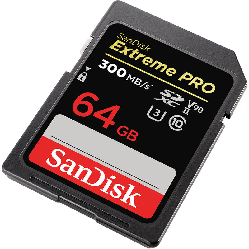 SanDisk 64GB Extreme Pro SDXC (V90, UHS-II/U3, CL10, 300R/260W MB/s) SDSDXDK-064G-GN4IN 772-4480