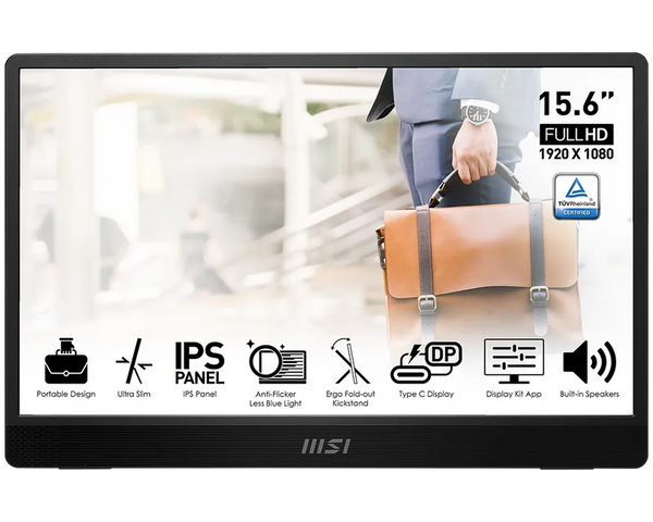 MSI 15.6" Pro MP161 E2U IPS FHD 商務便攜式顯示器 MO-MP161EU