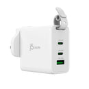 j5create 65W GaN 3-Port 旅行充電器 (EU / UK / US / AU) 連 USB-C 充電線 JUP3565CV - PA-3565