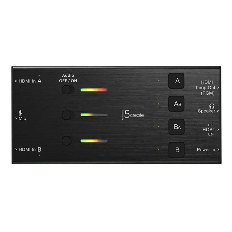 j5create 雙 HDMI 影像擷取器 (支援雙畫面合成及混音) - DI-JVA06
