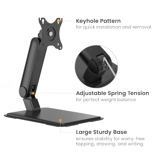 Brateck LDT73-T01 (17"-32") 2-9kg VESA 75/100 Single Monitor Desk Arm