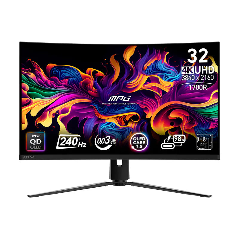 [Latest Product] MSI 31.5" MPG321CURX QD-OLED 240Hz 4K UHD (16:9) Curved Quantum Dot Gaming Monitor (HDMI2.1) (MO-MP32CQO)