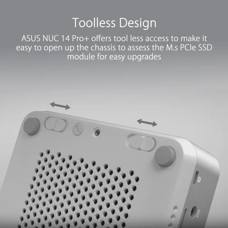 ASUS NUC 14 PRO+ RNUC14RVSU900000I Mini PC Barebone (Intel Core Ultra 9 185H CPU / DDR5 SODIMM / M.2 SSD / Thunderbolt 4) 90AR0051-M000E0 (BS-AN14SU9)