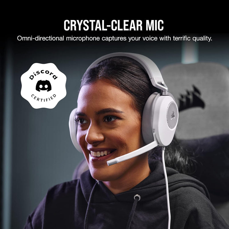 CORSAIR HS65 SURROUND Wired Gaming Headset — White CA-9011271-AP