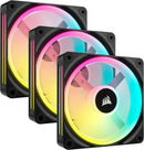 Corsair iCUE LINK QX120 RGB Black 120mm PWM PC Case Fan Starter Kit with iCUE LINK System Hub (3件裝) CO-9051002-WW