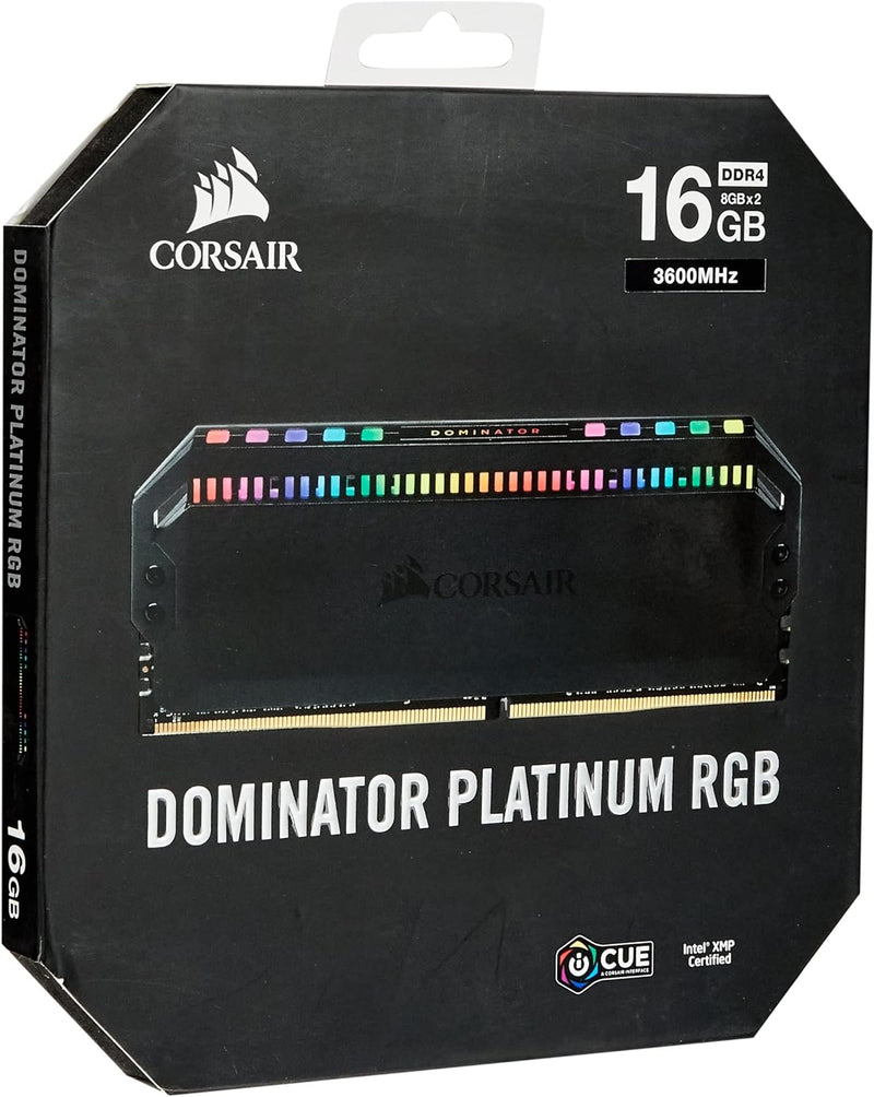 CORSAIR 16GB Kit (2x8GB) DOMINATOR PLATINUM RGB CMT16GX4M2D3600C18 DDR4 3600MHz Memory