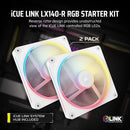 Corsair iCUE LINK LX140-R RGB Starter Kit White 140mm PWM Reverse 反葉 PC Case Fan Dual Pack (2件裝) (CO-9051056-WW)