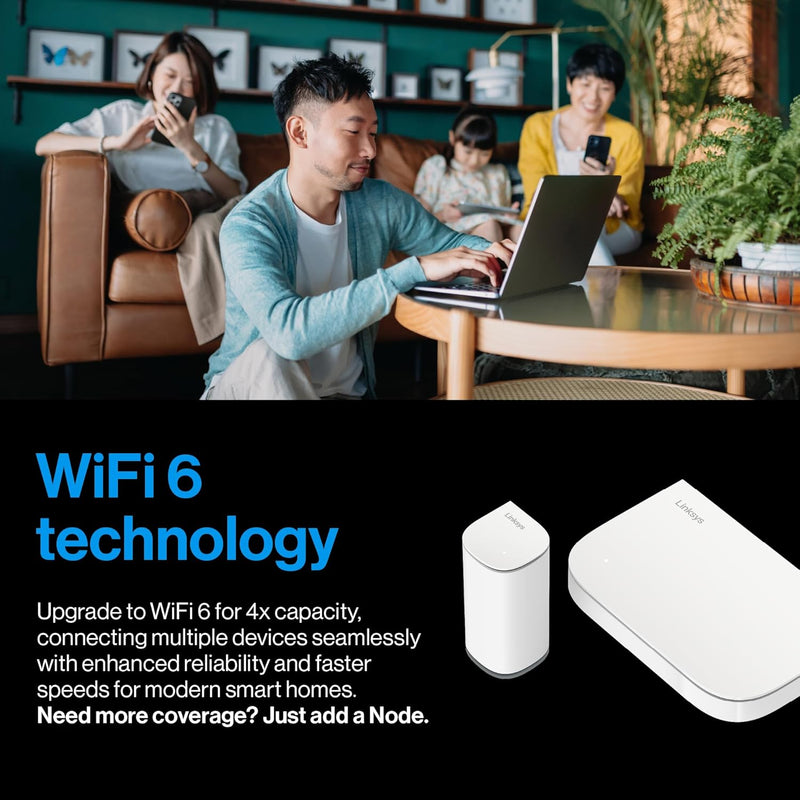 Linksys Velop Micro 6 AX3000 Dual Band Mesh WiFi System (2-pack - 1 mother and 1 child set) LN11011201-AH (3 years) 