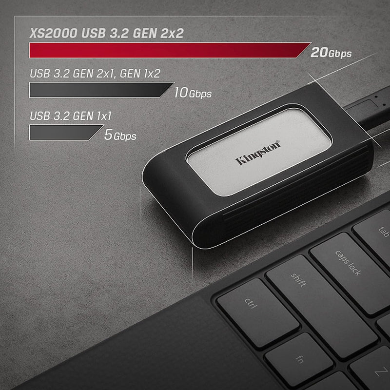 Kingston 4TB XS2000 USB Type-C 3.2 Gen 2x2 Portable SSD SXS2000/4000G