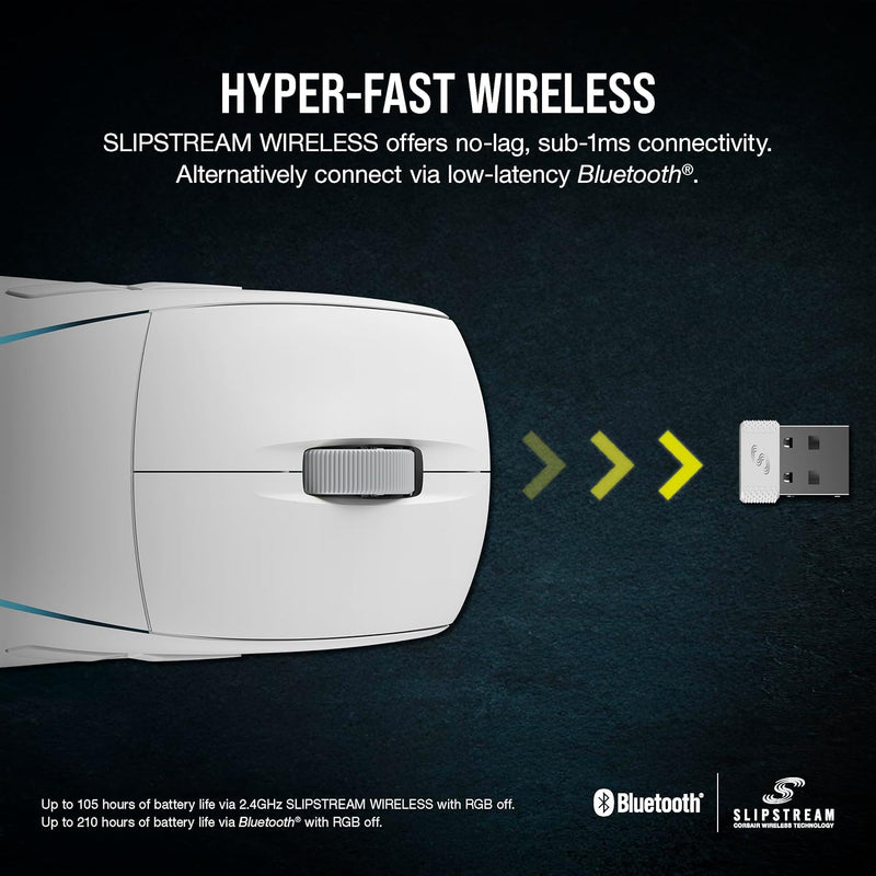 Corsair M75 WIRELESS Lightweight RGB ultra-lightweight wireless gaming mouse White CH-931D011-AP 