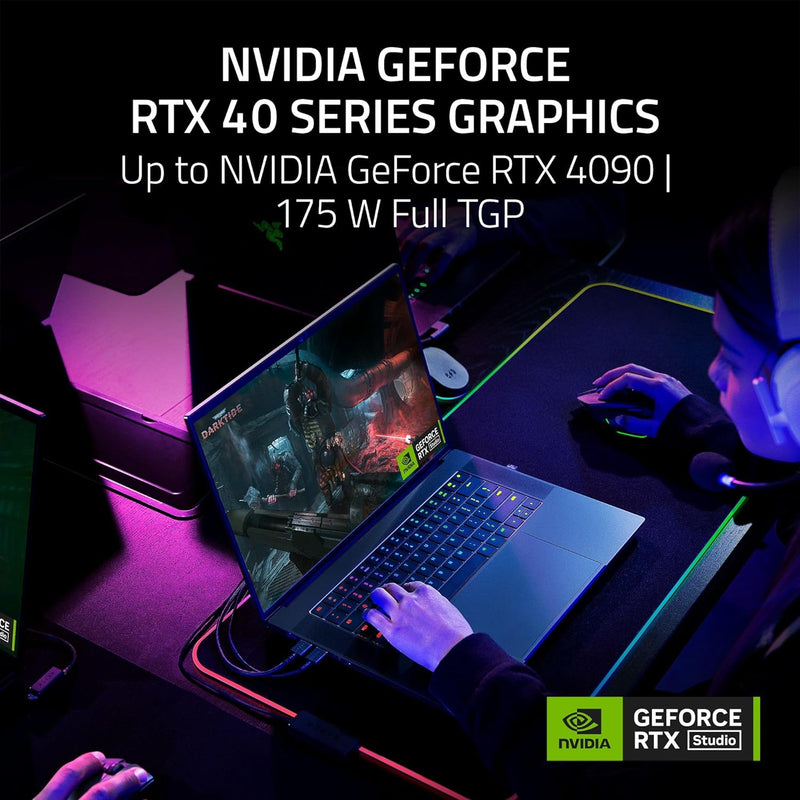 Razer Blade 16 Gaming Laptop Mercury Mercury (16" UHD+FHD+Mini-LED / Intel Core i9-14900HX / 32GB DDR5 / RTX 4080 12GB / 2TB SSD / Win 11 Home) RZ09-0510TEM4-R341