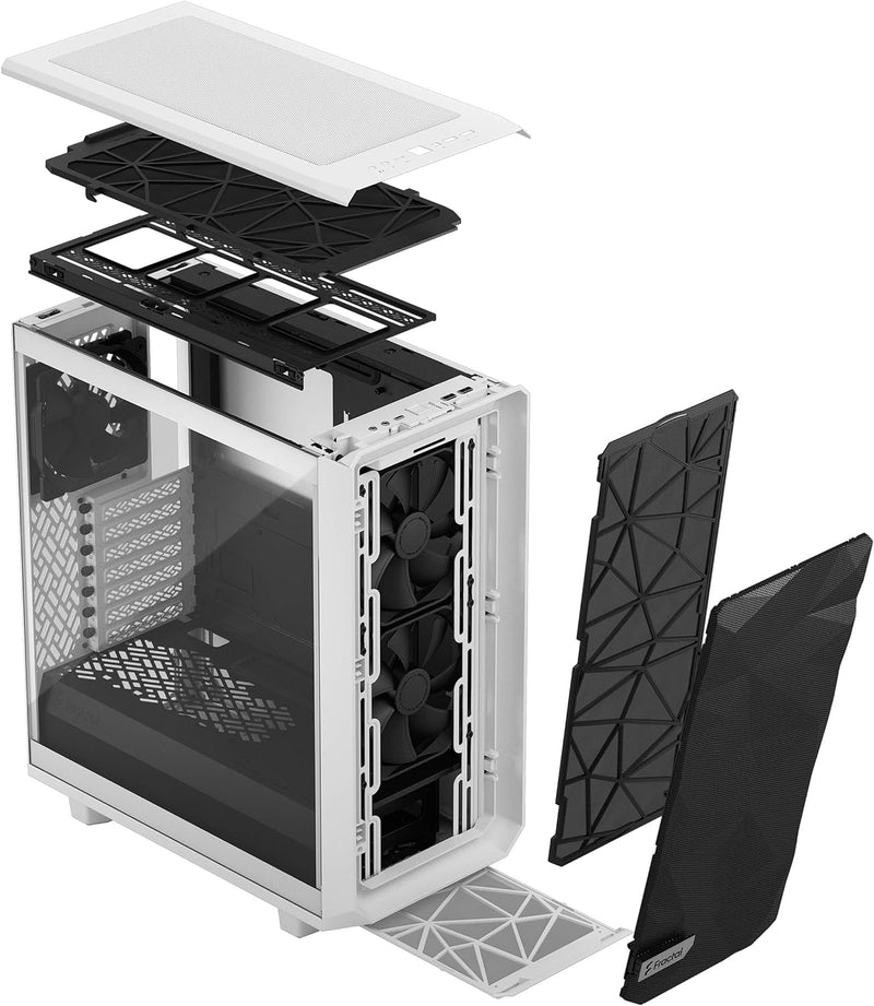 Fractal Design Meshify 2 Compact Clear White Tempered Glass ATX Case FD-C-MES2C-05 