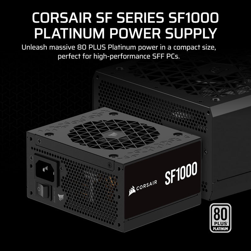 CORSAIR 1000W SF1000 SFX ATX 3.1 80Plus Platinum Full Modular Power Supply (CP-9020257-UK)