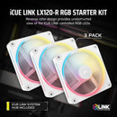 Corsair iCUE LINK LX120-R RGB Starter Kit White 120mm PWM Reverse 反葉 PC Case Triple Pack (3件裝) (CO-9051054-WW)