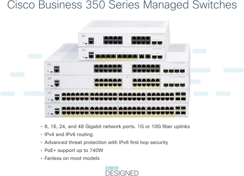 Cisco Business CBS350 48-Port Gigabit Ethernet + 4-Port 10G SFP+ Uplink 全網管交換機 (CBS350-48T-4X-UK / NE-3548T4X) 有限終生保用
